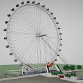 Ferris Wheel Amusement Equipment With Large Structure Multiple Cabins And Green Surroundings