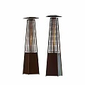 Brown Outdoor Tower Heaters With Metal Mesh And Conical Base Design