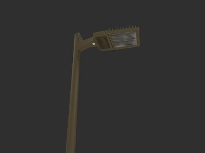 Modern Street Lamp With Metal Pole And Illuminated Head Design 3d model