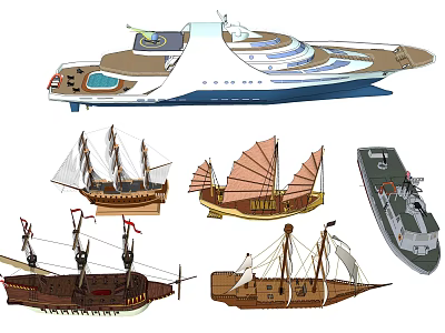 modern sailing vehicle ship 3d model