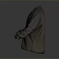 Casual Warm Fleece Jacket with Zipper Closure Dark Sleeves and Front Pocket