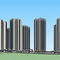 Modern High Rise Apartment Complex Exterior With Ground Floor Commercial Space And Glass Facades