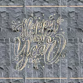 Neon net red light creative neon English typesetting English word combination luminous characters New Year neon 3d model