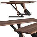 Modern Minimalist Console Table With Wooden Tabletop And Black Metal Frame