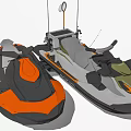 Sea Doo Jet Skis With Orange And Gray Design And Modern Watercraft Features