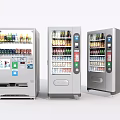 Modern Commercial Vending Machines Filled With Assorted Beverages For Public Areas