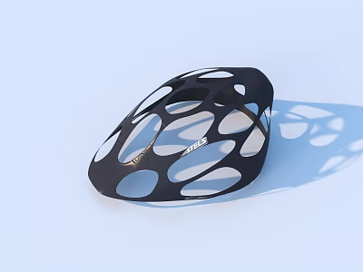 Black VISS Household Item With Curved Hollow Hole Pattern Design 3d model