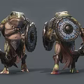 Modern game character lizard man character 3d model