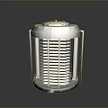 Industrial Metal Cylindrical Equipment With Grille And Layered Interior Structure