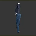 Layered Dark Blue Cardigan White Shirt And Blue Jeans Casual Outfit