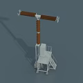 Industrial Electrical Equipment With Vertical Insulator Column Horizontal Bar And Platform Staircase