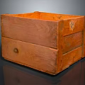 Vintage Hand Carved Wooden Box Sculpture Featuring Natural Grain And Label