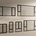 Modern windows casement windows floor-to-ceiling windows bay windows doors and windows 3d model