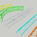 Colorful Structural Trusses Architectural Components With Various Shapes And Designs