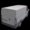 Modern White Commercial Cargo Van Exterior View With Sleek Body Design