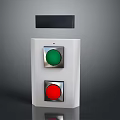 Modern Control Panel With Green Red Buttons And Black Top Display Panel 3d model