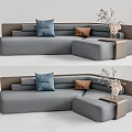 Modern Multiplayer Sofa Shaped Sofa Double Sofa 3d model