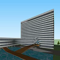 Modern Office Building Design With Circular Structure Multiple Floors And Central Courtyard