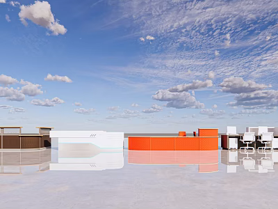 Modern Front Desk 3d model