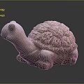 Handmade Turtle Sculpture Carving with Detailed Shell Texture Lifelike Limbs and Clay Material