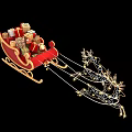 Festive Lighted Reindeer Pulled Sleigh Play Equipment With Gift Decorations