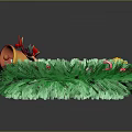 Festive Winter Hat Decorated With Green Wreath Red Bells And Colorful Flowers