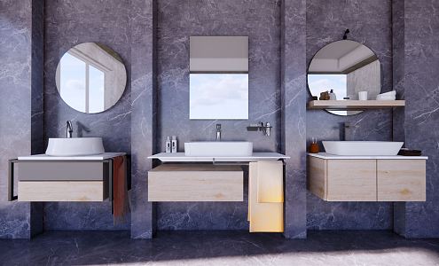 Modern Washing Sink Washing Sink Combination Bathroom Cabinet Bathroom Cabinet Washing Sink Counter Basin 3d model