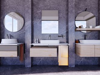 Modern Washing Sink Washing Sink Combination Bathroom Cabinet Bathroom Cabinet Washing Sink Counter Basin 3d model