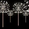 Garden Decor Dandelion Shaped Lights With White Illumination And Golden Poles