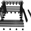 Musical Instruments and Art Supplies Display with Metal Truss Structure and Tools