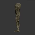 Vintage Mechanical Humanoid Robot With Rustic Metal Body And Standing Stance