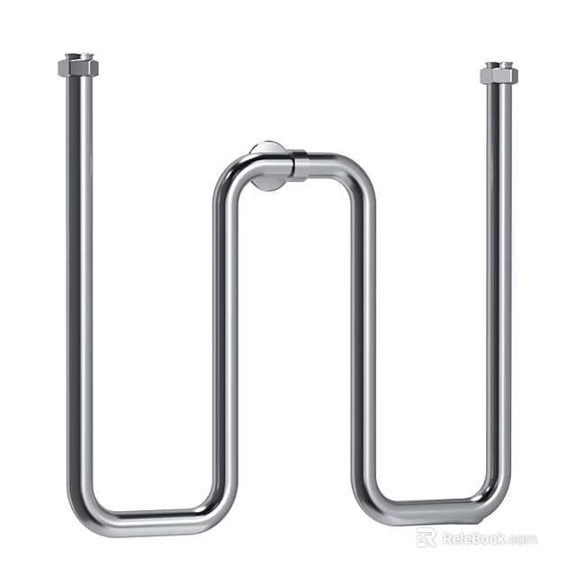 Stainless Steel Safety Grab Bars with Curved Design for Bathroom Use 3d model 