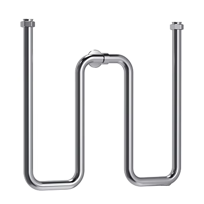 Stainless Steel Safety Grab Bars with Curved Design for Bathroom Use 3d model