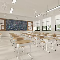 classroom school classroom 3d model