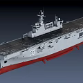 Aircraft Carrier With Gray Hull Flight Deck Number 33 39 Red Bottom And Superstructure 3d model