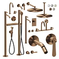 Modern Black Bathroom And Kitchen Faucet Set With Shower Heads And Handles