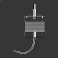 Black Square Electronic Device With Ventilation Holes And Attached Power Cable