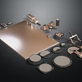Copper Metal Home Accessories With Trays Round Mats And Small Decorative Pieces