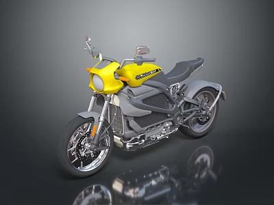 Stunning Modern Yellow Motorcycle With Sleek Body Black Seat And Alloy Wheels 3d model