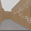 Medical Examination Room With CT Scanner Examination Table Wooden Walls Starry Sky Ceiling