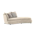 Modern Beige Multi Seat Sofa With Soft Fabric Gray And Patterned Decorative Pillows 3d model
