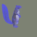 Gray Squirrel Running With Long Tail Gray Fur White Belly Background 3d model
