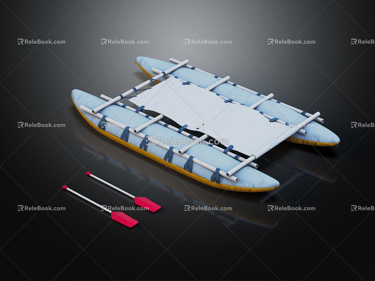 Modern Boat Double Boat 3d model