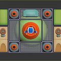 Game Character Standing On Circular Platform With Green Sphere Base White Pillars And Blue Device