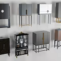 Stylish Entryway Cabinet And Side Cabinet Designs With Glass Doors And Metal Legs