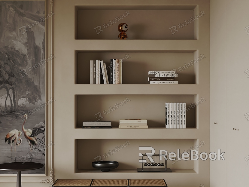 Modern bookcase book decoration model