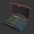Computer External Device Box With Open Lid Showing Internal Components And Cables 3d model