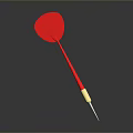 Red Dart As Practical Household Item With Red Tip Golden Connector Sharp Needle And Reflection 3d model