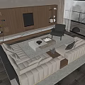 Modern Living Room Interior Design With Sectional Sofa Coffee Table And Floor Lamp 3d model