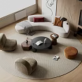 Modern sofa coffee table combination 3d model